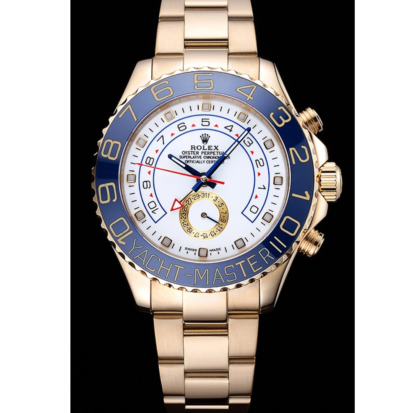 AAA replica watch Bezel Yachtmaster Dial Rolex II 622271 Gold White Blue Bracelet 0731